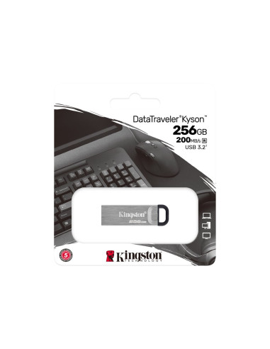 Kingston | USB Flash Drive | DataTraveler Kyson | 256 GB | USB Type-A | Silver