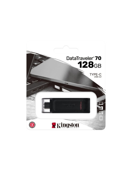 Kingston | USB Flash Drive | DataTraveler 70 | 128 GB | USB Type-C | Black