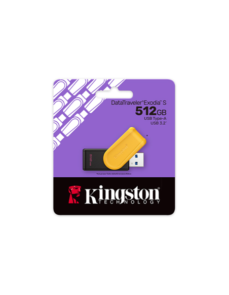 Kingston USB Flash Drive | DataTraveler Exodia S | 512 GB | USB Type-A | Black/Yellow