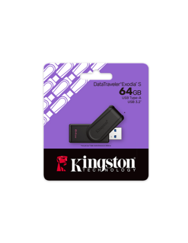 Kingston USB Flash Drive | DataTraveler Exodia S | 64 GB | USB Type-A | Black