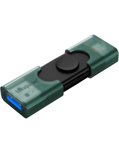 Kingston USB Flash Drive | DataTraveler Duo | 256 GB | USB Type-C/Type-A | Black/Green