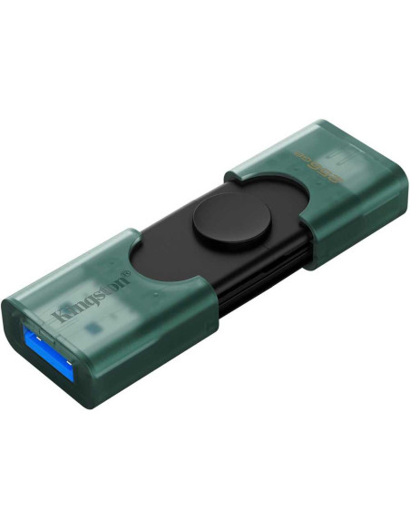 Kingston USB Flash Drive | DataTraveler Duo | 256 GB | USB Type-C/Type-A | Black/Green
