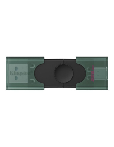 Kingston USB Flash Drive | DataTraveler Duo | 256 GB | USB Type-C/Type-A | Black/Green