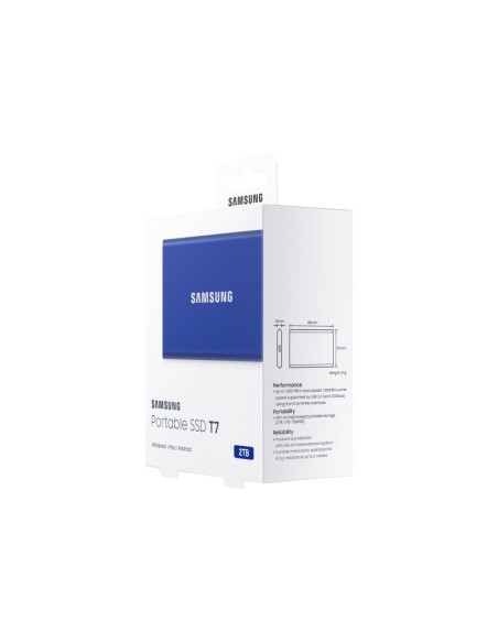 Portable SSD | T7 | 2000 GB | N/A " | USB 3.2 | Blue