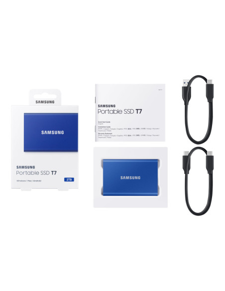 Portable SSD | T7 | 2000 GB | N/A " | USB 3.2 | Blue
