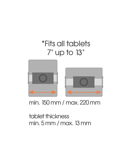 Vogels TMS 1030 Tablet Flex Pack | Tilt | 7-13 " | Maximum weight (capacity) 2 kg | Silver