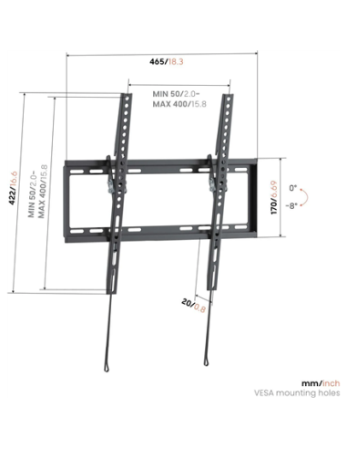 Vogels Wall mount | UP 4013 Tilting TV Wall Mount M | 32-65 " | Tilt | Maximum weight (capacity) 45 kg | Black