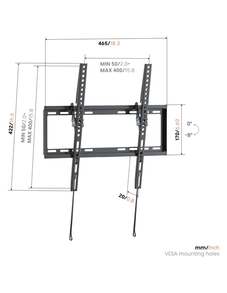 Vogels Wall mount | UP 4013 Tilting TV Wall Mount M | 32-65 " | Tilt | Maximum weight (capacity) 45 kg | Black