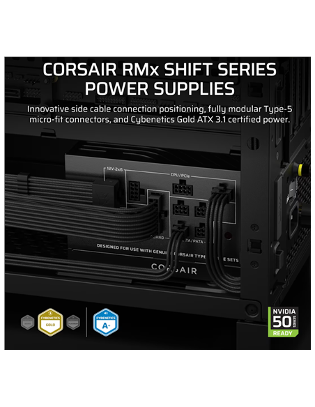 Corsair Fully Modular ATX Power Supply (EU) | RM850x SHIFT | 850 W | Black