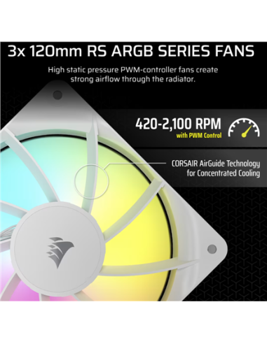 Corsair Liquid CPU Cooler | 360 RS ARGB | White