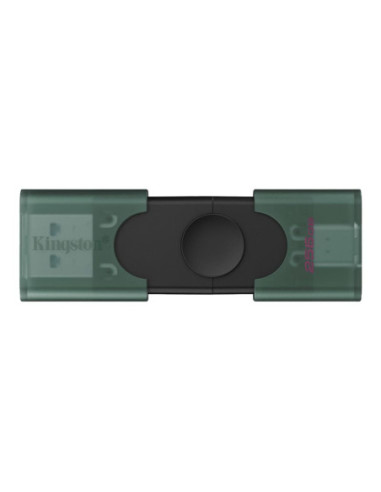 Kingston USB Flash Drive | DataTraveler Duo | 256 GB | USB Type-C/Type-A | Black/Green